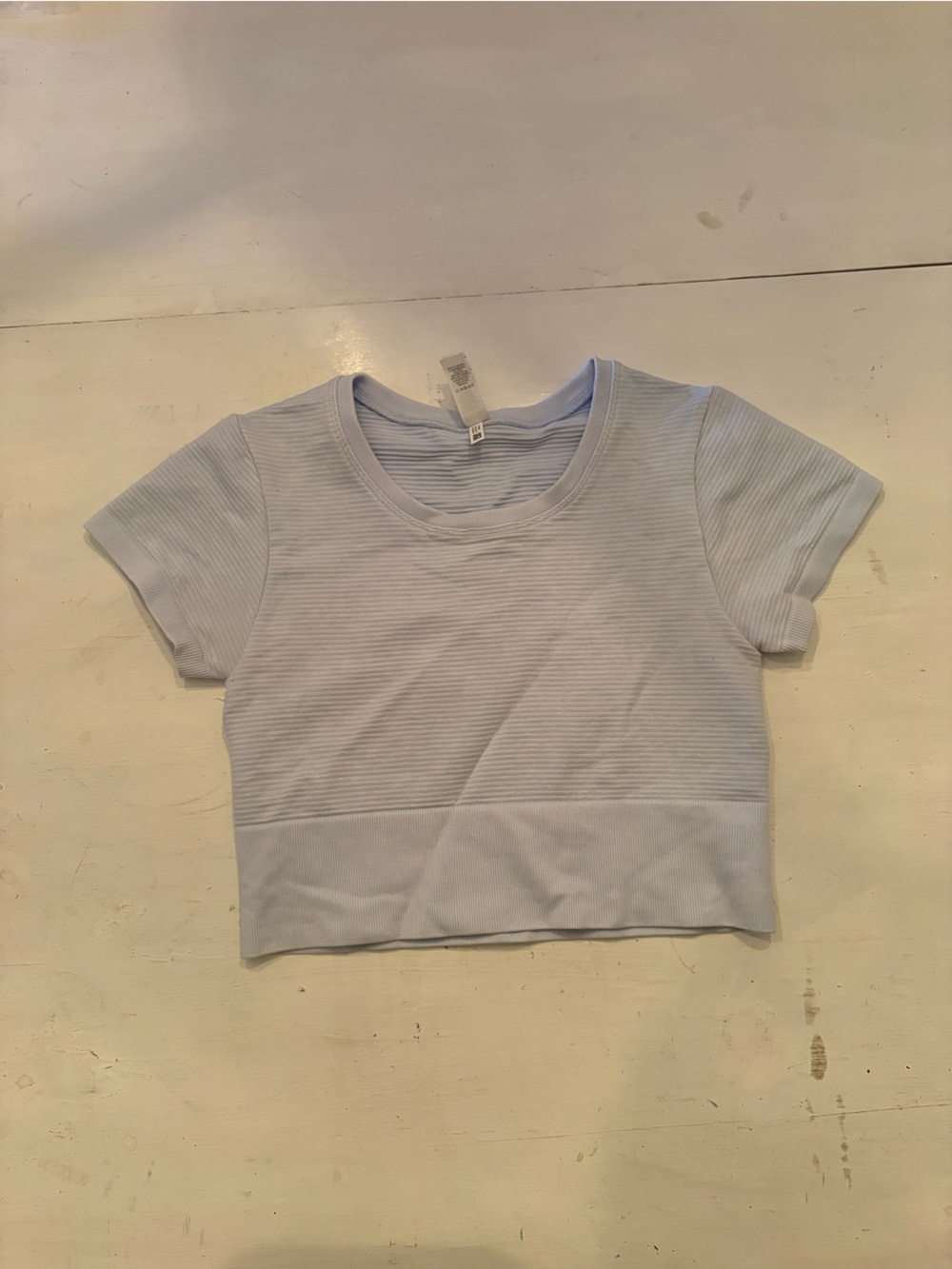 Aerie Light Blue Ribbed Crop Top